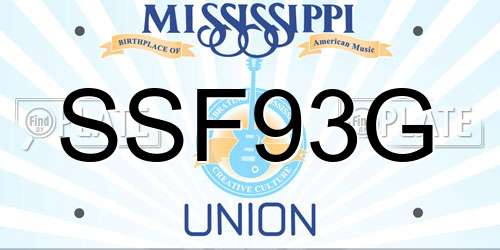 SSF93G Mississippi License Plate