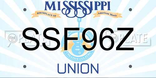SSF96Z Mississippi License Plate