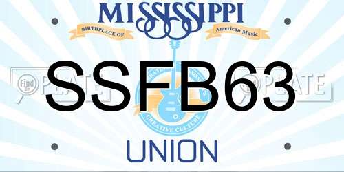 SSFB63 Mississippi License Plate