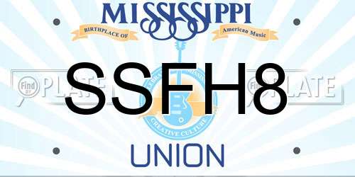SSFH8 Mississippi License Plate