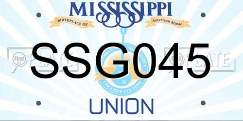 SSG045 Mississippi License Plate