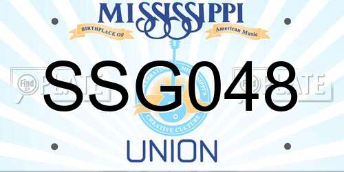 SSG048 Mississippi License Plate