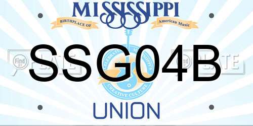 SSG04B Mississippi License Plate