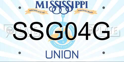 SSG04G Mississippi License Plate
