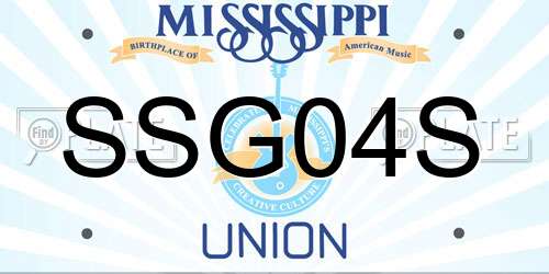 SSG04S Mississippi License Plate