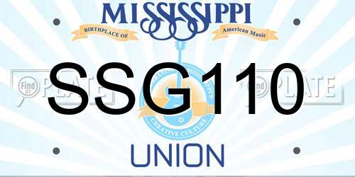 SSG110 Mississippi License Plate
