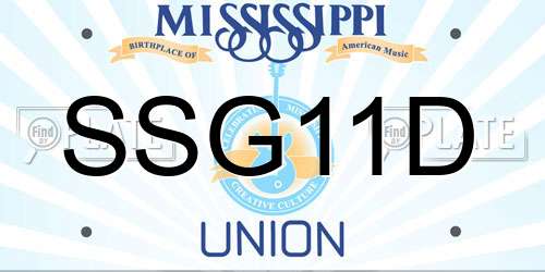 SSG11D Mississippi License Plate