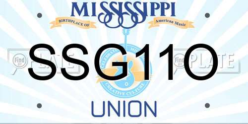 SSG11O Mississippi License Plate