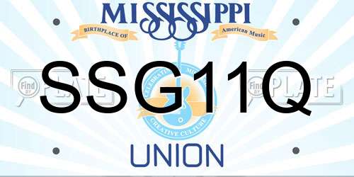 SSG11Q Mississippi License Plate