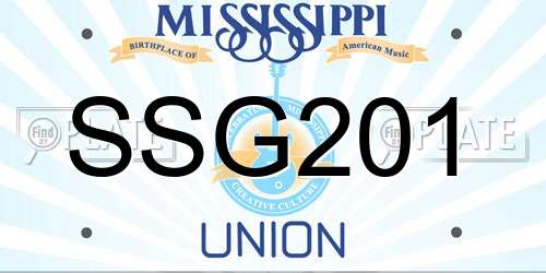 SSG201 Mississippi License Plate