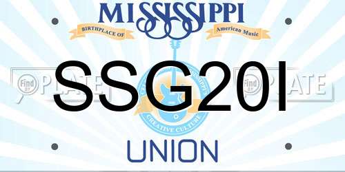 SSG20I Mississippi License Plate