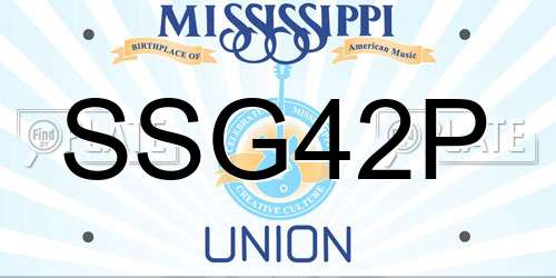 SSG42P Mississippi License Plate