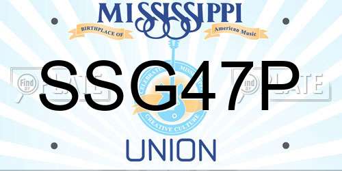 SSG47P Mississippi License Plate