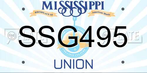 SSG495 Mississippi License Plate