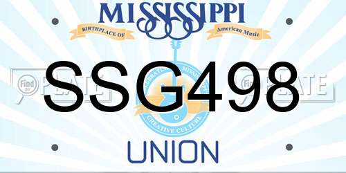 SSG498 Mississippi License Plate