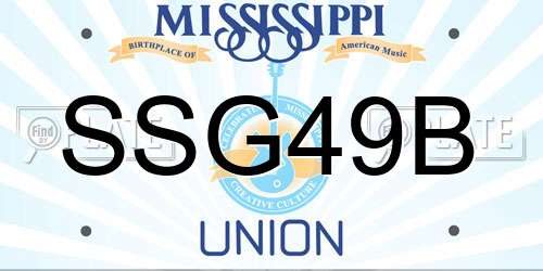 SSG49B Mississippi License Plate