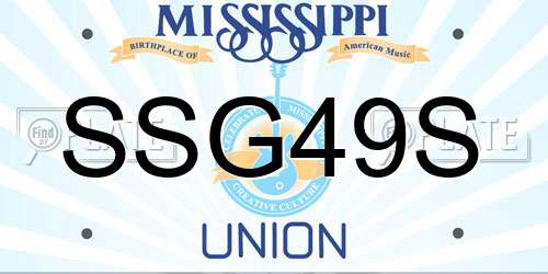 SSG49S Mississippi License Plate