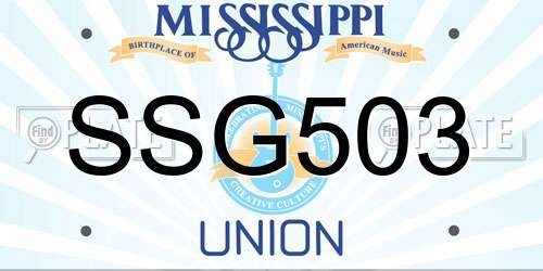 SSG503 Mississippi License Plate
