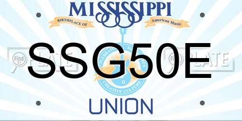 SSG50E Mississippi License Plate