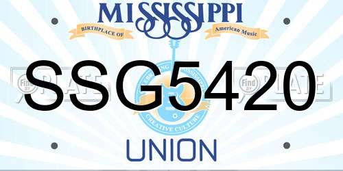SSG5420 Mississippi License Plate