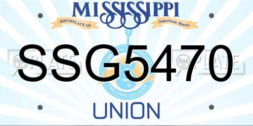 SSG5470 Mississippi License Plate