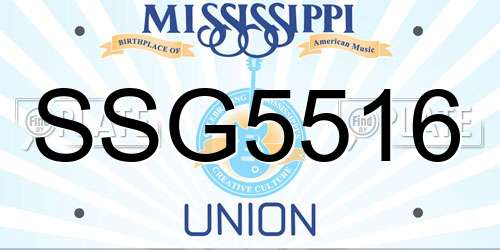 SSG5516 Mississippi License Plate