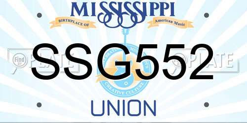 SSG552 Mississippi License Plate