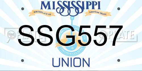 SSG557 Mississippi License Plate
