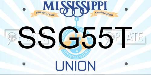 SSG55T Mississippi License Plate