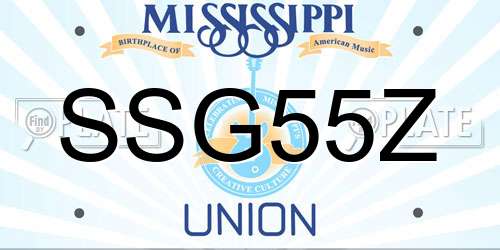 SSG55Z Mississippi License Plate