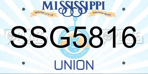 SSG5816 Mississippi License Plate