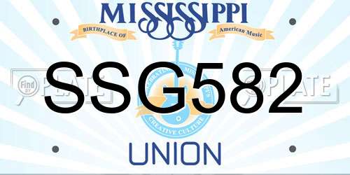 SSG582 Mississippi License Plate