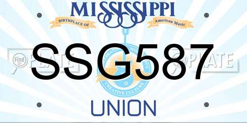 SSG587 Mississippi License Plate