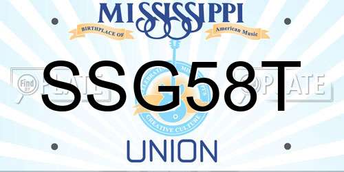 SSG58T Mississippi License Plate