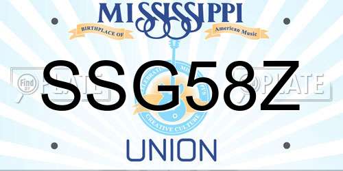 SSG58Z Mississippi License Plate