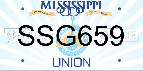 SSG659 Mississippi License Plate