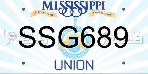 SSG689 Mississippi License Plate