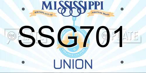 SSG701 Mississippi License Plate