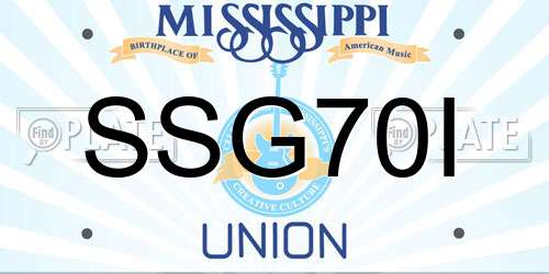 SSG70I Mississippi License Plate