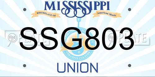 SSG803 Mississippi License Plate