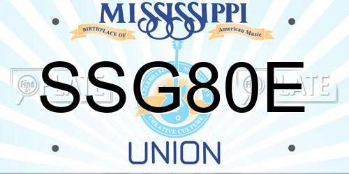 SSG80E Mississippi License Plate
