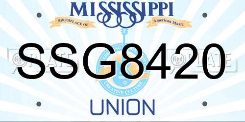 SSG8420 Mississippi License Plate