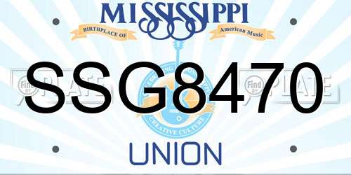 SSG8470 Mississippi License Plate