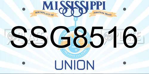 SSG8516 Mississippi License Plate