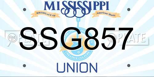SSG857 Mississippi License Plate