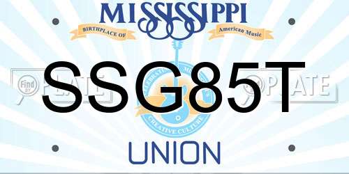 SSG85T Mississippi License Plate