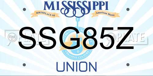 SSG85Z Mississippi License Plate