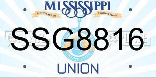 SSG8816 Mississippi License Plate