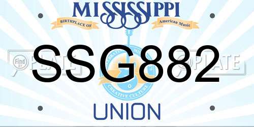 SSG882 Mississippi License Plate