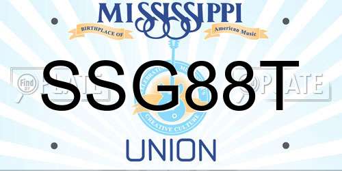 SSG88T Mississippi License Plate